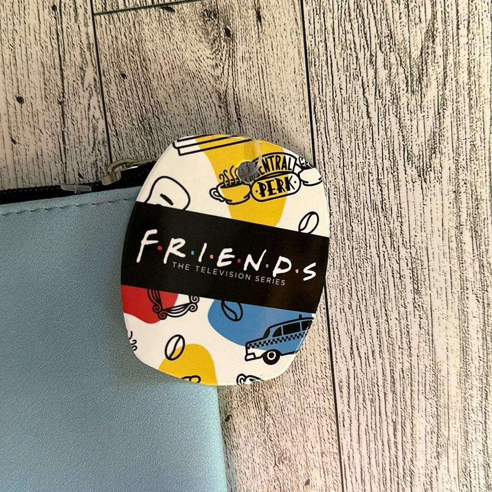 FRIENDS baby blue cosmetic makeup zipper bag